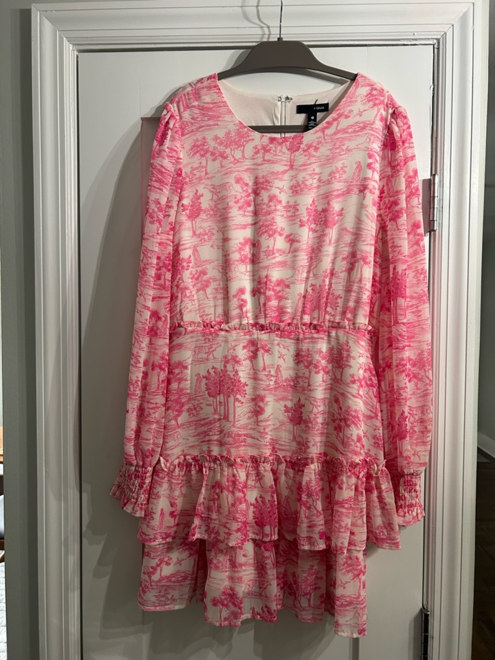 Aqua Pink Toile Print Dress